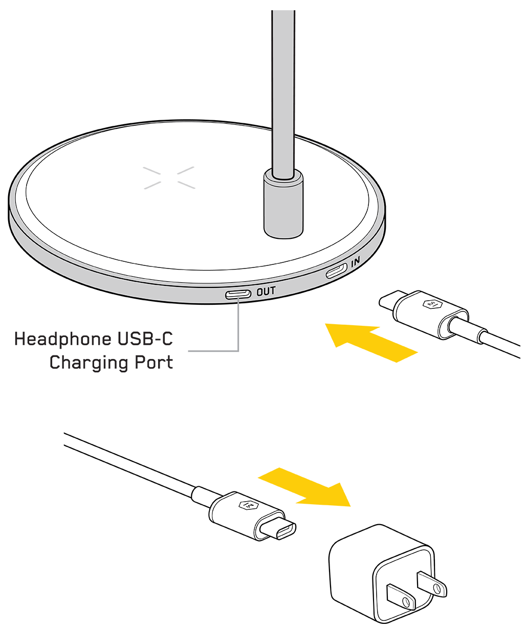 How do I set up my MC300 Wireless Charge Pad and Headphone Stand